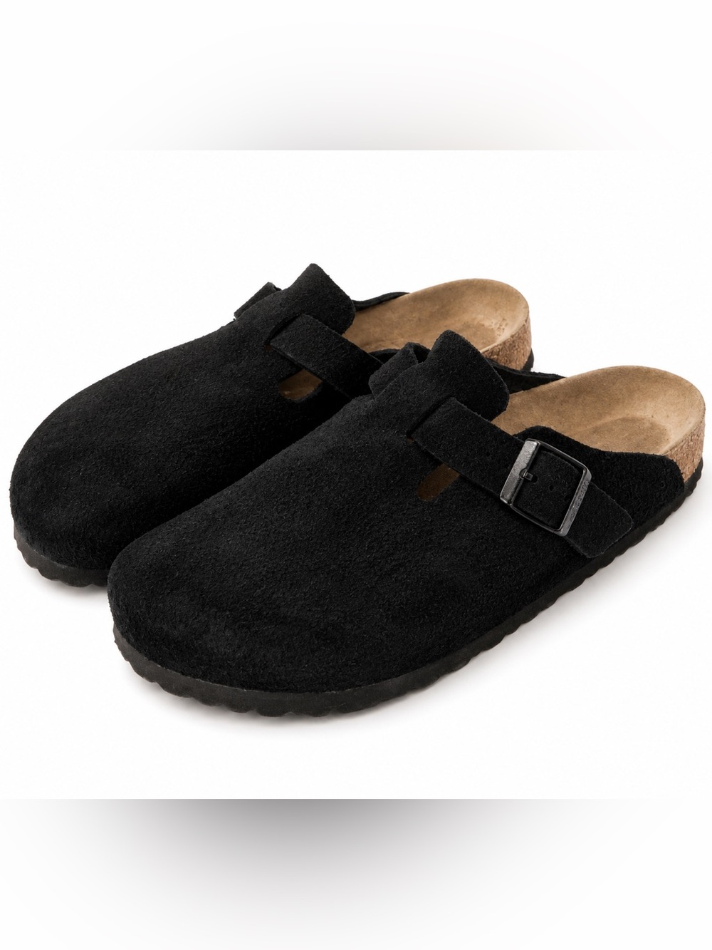 Birkenstock Boston Soft Footbed Black Suede Clogs EU 43 US Men 10 Women 12